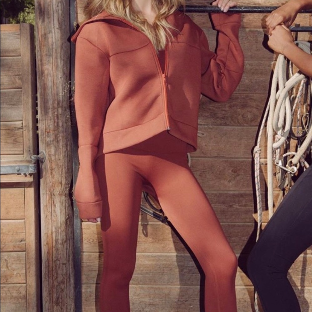 Morgan Stewart Sport Zip Hoodie in ‘Sugar Almond’